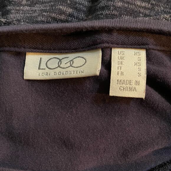 Logo by Lori Goldstein Top Cardigan Set Size XS Purple QVC Chiffon Hem - Picture 3 of 13